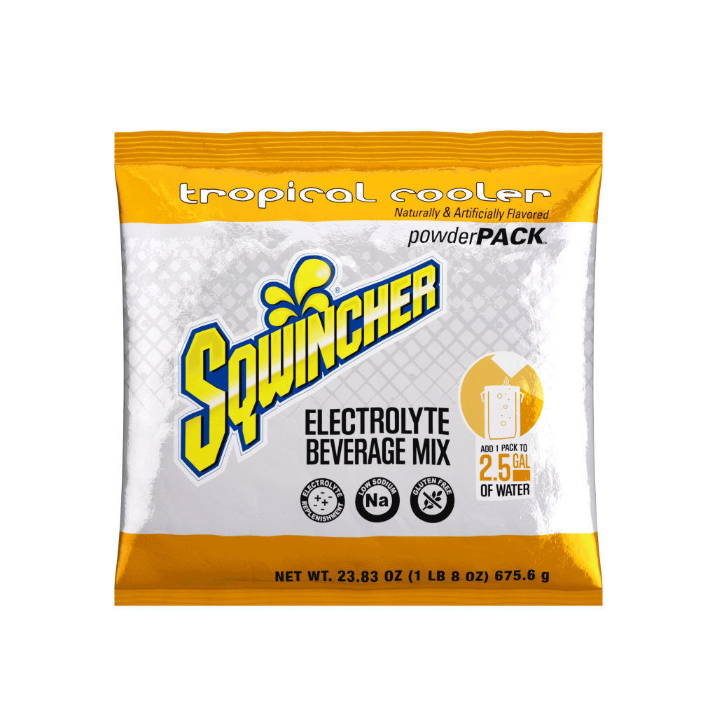 Sqwincher® 23.83oz  Powder Pack Bag Electrolyte Beverage Mix Concentrate, Tropical Cooler